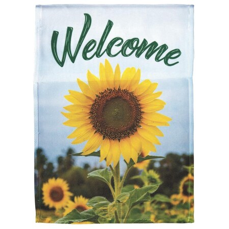 30 X 44 In Flag Print Welcome Sunflower Polyester Large